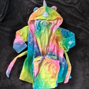3T Tie Dye Unicorn Robe & Pants Set
